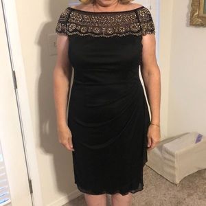 Black with gold stone cocktail dress